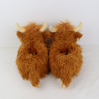 Peluche Vache des Highlands Douce et Moelleuse à Poils Longs avec Cornes Marron OEM ODM Personnalisable Vente en Gros