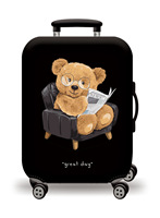 Vente en gros de housses anti-rayures au design joli ours, protection de valise en polyester spandex, housse de bagage pour étui de voyage