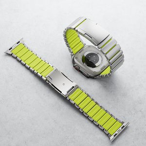 Correa de Silicona y Titanio para Apple Watch Ultra 3/2/1 49mm 46mm 45mm 44mm con Botón de Seguridad para <span class=keywords><strong>IWatch</strong></span> 11 10 9 8 7 6 5 SE 3 - Product Image 5