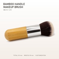 Pinceau de maquillage professionnel avec manche en bambou, poils synthétiques dégradés, virole argentée, pinceau cosmétique pour le visage, personnalisation OEM