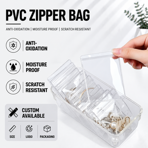 ถุงซิปใส PVC กันน้ำสำหรับใส่เครื่องประดับ สร้อยคอ ต่างหู แหวน อัญมณี - Product Image 1