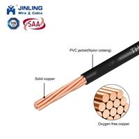 Fil électrique en cuivre isolé de haute qualité Thwn Thnn, câble électrique flexible en PVC