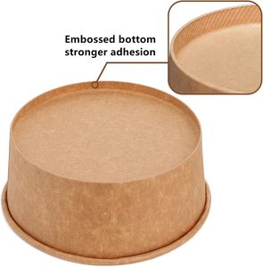 Factory Direct Custom Logo Disposable Salad Bowls 500-1450ml with Lids Kraft Paper Food Packaging <b>Containers</b> - Product Image 4