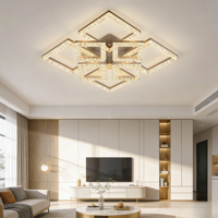 Plafonnier LED en acrylique doré JACKSUN 23,62'' Lumière tricolore Dimmable avec télécommande Plafonnier central pour salon