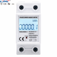 Meter Energi Digital Satu Fasa dengan Lampu Latar LCD, 110V 220V 5(60)A Din Rail KWh Meter, Akurasi Kelas 1.0, Rumah Sewa