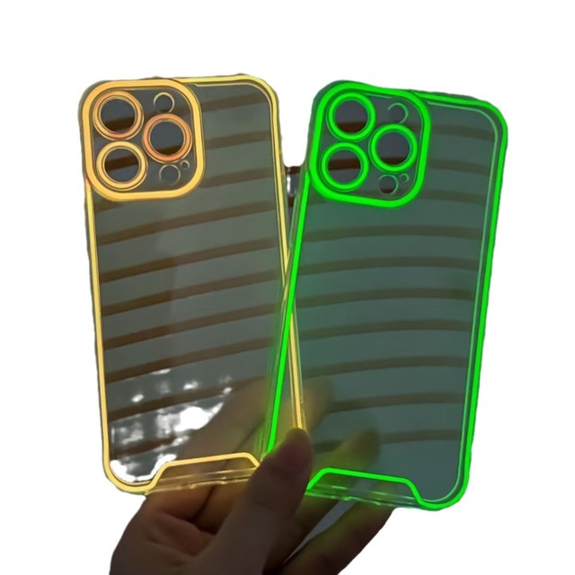 Luminous Night Light Clear Fluorescent Transparent Soft TPU Shockproof Protective Phone Case for Iphone 16 15 Pro Max