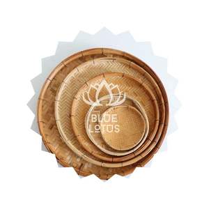 ถาดไม้ไผ่สานมือ บลูโลตัส ราคาดีที่สุด 2025 ถาดไม้ไผ่ธรรมชาติ - Product Image 1