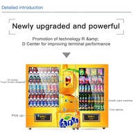 Distributeur automatique intelligent de boissons et de collations de 21.5 pouces à vendre avec ascenseur aliments et fruits frais