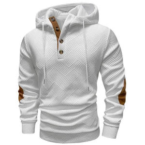 Sweat-shirt épais pour homme à col <span class=keywords><strong>Henry</strong></span> ample et à capuche en jacquard - Product Image 4