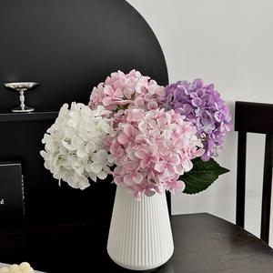 Venta al por mayor de flores artificiales de Hortensia decorativas de un solo tallo de seda de gran tamaño decoración de flores de boda Hortensia Flores Artificiales - Product Image 3