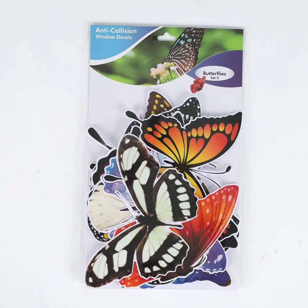 wholesale butterfly static cling decal custom car window stickers decorative flower double sided