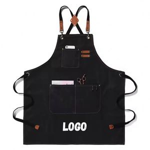 Vente Flash : Tabliers de cuisine personnalisés en jean bleu pour adultes, avec logo sur mesure, idéaux pour barista - Product Image 1