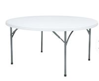 Tables rondes pliantes en plastique de 60 pouces pour événements, fêtes, mariages, extérieur, vente en gros