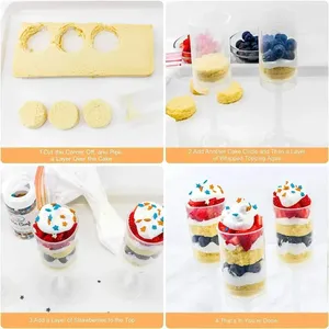 Soportes Desechables Ecológicos para Pasteles, Más de 20 Unidades, Transparentes, con Tapas, Contenedores de Plástico para Helados y Repostería - Product Image 5