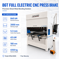 Prensa Plegadora CNC Servoeléctrica de 86T y 2000mm, Sin Aceite, de Alta Precisión para Plegado de Chapa Metálica