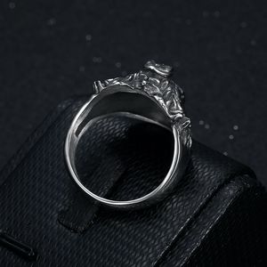 Punk <b>Ring</b> Men Stainless Steel Clown Face 3D Engraving Retro <b>Skull</b> Design Gift Jewelry - Product Image 3