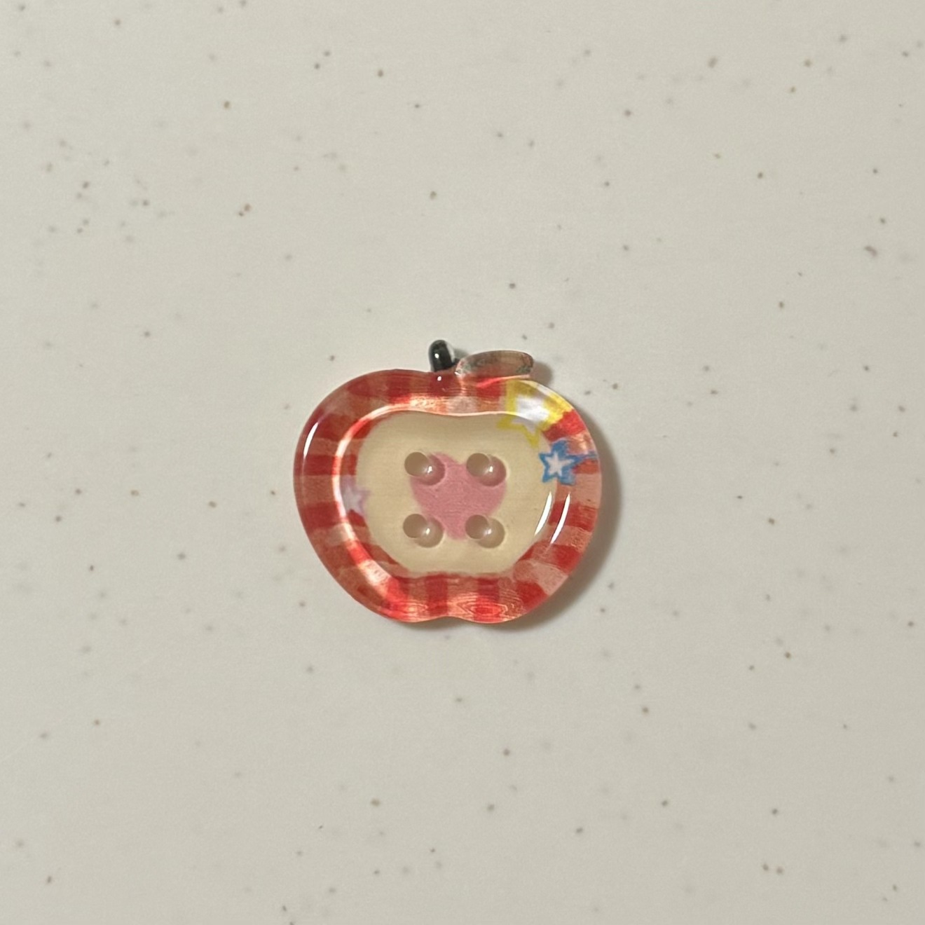 Transparent apple buttons [red rice plaid]
