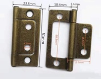 Charnières papillon en acier pour porte en bois, finition laiton foncé, charnières pliantes anciennes de 2 pouces, vente en gros du fabricant