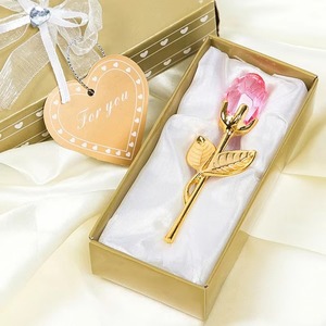 European Creative Crystal Rose Handicrafts Wedding Gifts for Office & School Use