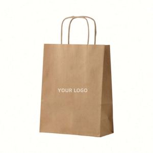 Sac en papier kraft pliable personnalisé pour cadeaux féminins, idéal pour le thé, la nourriture à emporter, les courses, avec votre propre logo pour Halloween - Grande Vente - Product Image 1