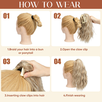 SARLA Extensions de queue de cheval à pince, en fibre haute température, longues, ondulées, volumineuses, compatibles fer à boucler, pour femmes, vente en gros