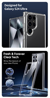 Pour Samsung Galaxy S24 Ultra Antichoc Téléphone Cas Transparent Transparent TPU + PC Mobile Téléphone Cas