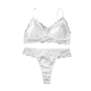 Tuta in pizzo bianco ultrasottile da donna in stile francese <span class=keywords><strong>Sexy</strong></span> XL ODM Lingerie intrecciata senza anello in acciaio - Product Image 5