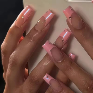 Lot de 24 <span class=keywords><strong>faux</strong></span> ongles courts en amande à presser, réutilisables, fabriqués à la machine, avec étiquette privée, à coller, pour vente en gros, OEM - Product Image 4