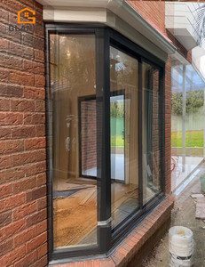 Fenêtre en <span class=keywords><strong>baie</strong></span> incurvée moderne avec cadre en aluminium, taille personnalisée, insonorisée, pour villa résidentielle - Product Image 3