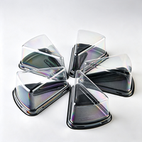 Boîte d'emballage mini en plastique PET transparent pour cheesecake, boîte jetable pour une seule tranche de gâteau de boulangerie
