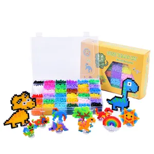Atacado Diy Ironing Beads Brinquedos para crianças Mini Perler Beads Dinossauro Diy Craft Brinquedos artesanais de plástico 5mm Fuse Beads em Massa