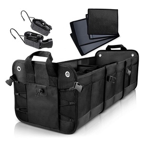 OEM ODM Large Capacity 90L Waterproof Oxford Cloth Strong Foldable Adjustable Compartment Anti-Slip Car Trunk Storage Box