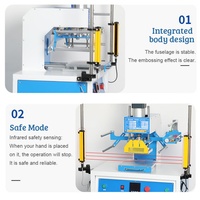 Presse à chaud pneumatique semi-automatique professionnelle A4 20x30cm haute efficacité pour le marquage à chaud de logos en cuir doré