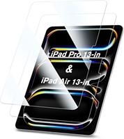 Protection d'écran transparente 2.5D compatible avec les coques, verre trempé HD pour iPad Pro 13 Air 12.9 pouces M4 M3 2025 2024, dureté 9H