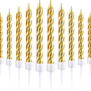 10 Candele <span class=keywords><strong>a</strong></span> Spirale Colorate con Motivi '<span class=keywords><strong>Buon</strong></span> <span class=keywords><strong>Compleanno</strong></span>' per Matrimoni, Feste di <span class=keywords><strong>Compleanno</strong></span>, Confezionate in Scatole - Product Image 1