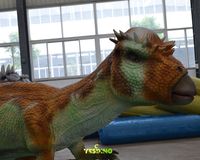 Modèle de dinosaure animatronique en caoutchouc fait main, Pachycephalosaurus réaliste pour exposition en parc à thème