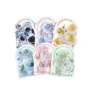 30 unids/pack pegatinas flor envuelta respuesta serie fresco diario Collage decoración materiales 6 tipos
