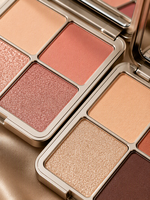 Palette de fards à paupières métalliques 4 teintes avec miroir intégré, maquillage pour les yeux chauds, mat et scintillant, haute pigmentation
