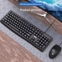 Clavier filaire AOC KM151, 104 touches, USB 2.0, clavier à membrane, faible bruit, résistant aux éclaboussures, pour ordinateur de bureau, ordinateur portable, usage domestique et professionnel