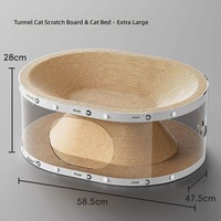 Grattoir pour chat de luxe, grand format, double couche, transparent, minimaliste, résistant à l'usure, en carton noir anti-déchirure pour intérieur