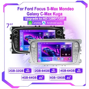 Lecteur multimédia <span class=keywords><strong>double</strong></span> din pour Ford Focus Mondeo C-MAX S-MAX <span class=keywords><strong>Galaxy</strong></span> II Kuga GPS Navigation Android Car Radio Head Unit Stereo - Product Image 2