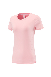 Kaos Yoga Wanita Spandex Nylon Polyester Stretch Lengan Pendek Cepat Kering untuk Olahraga Gym Fitness dengan Logo Custom - Product Image 4