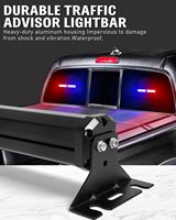 Barre lumineuse de signalisation d'urgence 40 LED, lumière clignotante de sécurité pour tableau de bord (2x10,7 pouces rouge/bleu) 10W, garantie 1 an