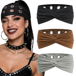 IFOND Fascia per Capelli Leopardata Y2K con Rivetti Metallici e Design Elastico Largo per Donne, Stile Street Sweet Spicy - Product Image 2