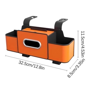 Boîte <span class=keywords><strong>de</strong></span> rangement pour siège arrière <span class=keywords><strong>de</strong></span> voiture en cuir artificiel à 3 compartiments, support <span class=keywords><strong>de</strong></span> téléphone, boîte à mouchoirs anti-usure pour véhicule - Product Image 6
