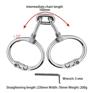 Boîte personnalisée gratuite-Menottes en acier Bdsm <span class=keywords><strong>Erotica</strong></span> et produits pour adultes Jeux de manchettes en métal Contraintes d'esclaves Sm Sexy Game - Product Image 4