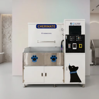 Machine de lavage et de séchage pour animaux de compagnie en acier inoxydable de luxe pour salle de bain, avec panneau de commande intelligent pour chats et chiens