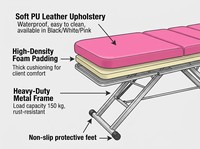 SW Massage lit de massage pliant lit de cils Spa tatouage canapé Salon de beauté civière esthétique Portable