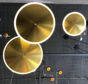 Offre Spéciale UFO forme éclairage fond moderne métal cooper doré suspension pour îlot de cuisine - Product Image 5