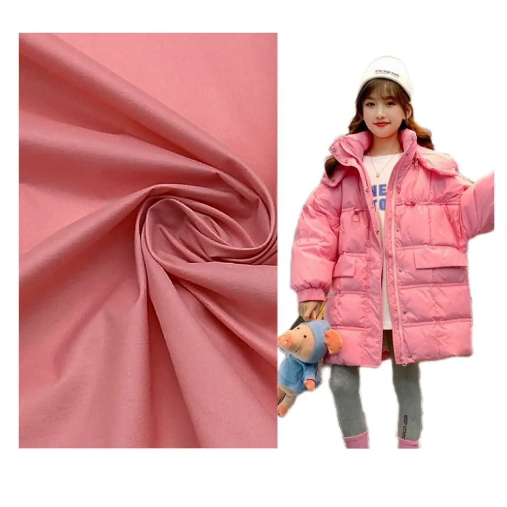 In stock 420T plain wrinkled nylon yarn 20D DTY ultra-thin down jacket cotton jacket fabric